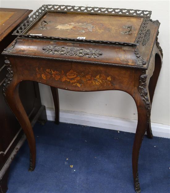 A French marquetry jardiniere 60cm.